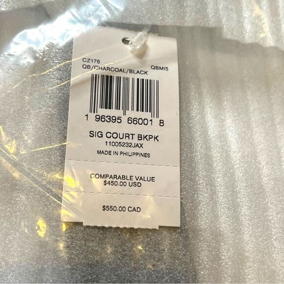 New NWT Coach Court Backpack – Signature Canvas | Gunmetal/Charcoal/Black - Picture 8 of 9